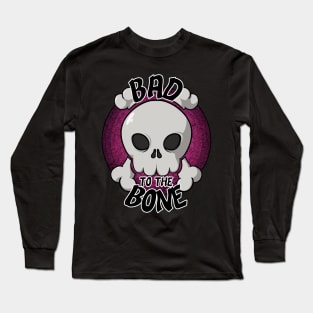 Bad to the bone skull (dark purple) Long Sleeve T-Shirt